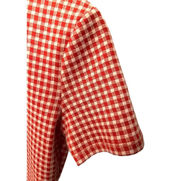 Zara Red/White Gingham Mini Dress Women's Medium - Picture 7 of 9
